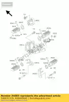 340031319, Kawasaki, paso de soporte, fr, lh ex500-d1 kawasaki gpz 500 1994 1995 1996 1997 1998 1999 2000 2002 2003, Nuevo