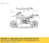 2H001128, Piaggio Group, decalcomania pannello laterale rh 