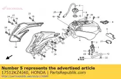 Ici, vous pouvez commander le caoutchouc a, support de réservoir de carburant auprès de Honda , avec le numéro de pièce 17512KZ4J40: