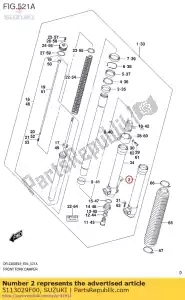 suzuki 5113029F00 tube,outer,r - Bottom side