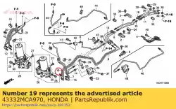 subpijp i, rem van Honda, met onderdeel nummer 43332MCA970, bestel je hier online: