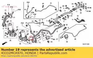 honda 43332MCA970 sub tubería i, freno - Lado inferior