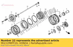 moer, slot, 25 mm van Honda, met onderdeel nummer 90231MBTF20, bestel je hier online: