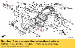 Ici, vous pouvez commander le carrosserie, cadre * nh1 * (nh1 noir) auprès de Honda , avec le numéro de pièce 50100MFRD00ZG: