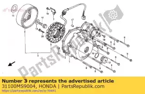 Honda 31100MS9004 conjunto do gerador, f - Lado inferior