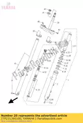 buis, buitenste van Yamaha, met onderdeel nummer 1TP231360100, bestel je hier online: