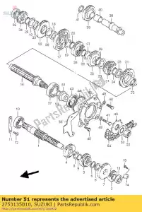 suzuki 2753135B10 przek?adka, z?batka - Dół