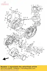 yamaha 5S7154110000 couvercle, carter 1 - La partie au fond