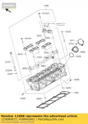 Aqui você pode pedir o cabeça-comp-cilindro zx1000lef em Kawasaki , com o número da peça 110080837: