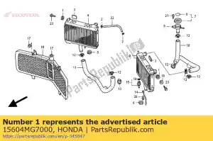 honda 15604MG7000 grommet, oil cooler - Bottom side