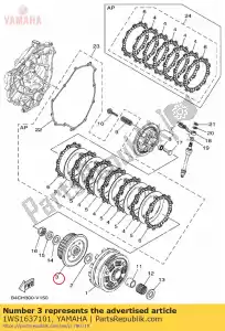 yamaha 1WS1637101 jefe, embrague - Lado inferior