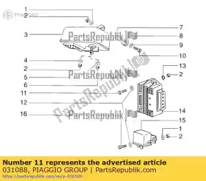 Piaggio Group 031088 screw m6x16 - Bottom side