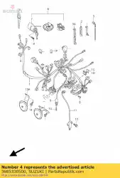 Ici, vous pouvez commander le fil, lampe frontale auprès de Suzuki , avec le numéro de pièce 3685330500: