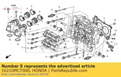 Aqui você pode pedir o isolador, corpo do acelerador em Honda , com o número da peça 16210MCT000: