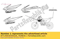 Qui puoi ordinare nessuna descrizione disponibile al momento da Honda , con numero parte 87126KSE000ZA: