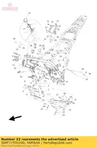 yamaha 56PF175T0100 colchete 1 - Lado inferior