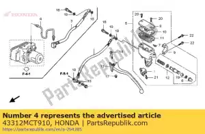 honda 43312MCT910 pipe b, rr. brake - Bottom side