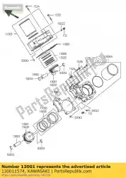 Here you can order the piston-engine kvf650-a1 from Kawasaki, with part number 130011574: