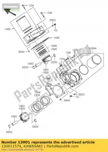 kawasaki 130011574 piston-engine kvf650-a1 - Bottom side