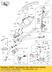 Aquí puede pedir 01 placa, bloqueo de palanca de Kawasaki , con el número de pieza 132723826: