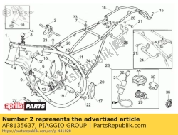 Aprilia AP8135637, Frame koppeling stang, OEM: Aprilia AP8135637