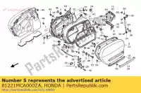 81221MCA000ZA, Honda, coperchio, r. bisaccia * nh1z * honda gl goldwing  a gold wing deluxe abs 8a gl1800a gl1800 airbag 1800 , Nuovo