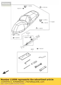 kawasaki 11056Y011 suporte, assento sc300aef - Lado inferior