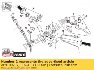 aprilia AP9100297 parafuso superior em u - Lado inferior