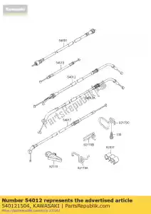 kawasaki 540121504 kabel-gasklep, openin zx1100-d - Onderkant