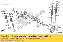Aqui você pode pedir o anel de retenção b, interno, 47 mm em Honda , com o número da peça 90602PX4000: