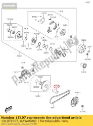 Aquí puede pedir eje, unidad kvf300ccf de Kawasaki , con el número de pieza 13107Y007: