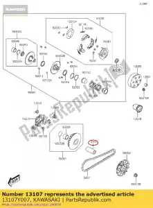 kawasaki 13107Y007 eje, unidad kvf300ccf - Lado inferior