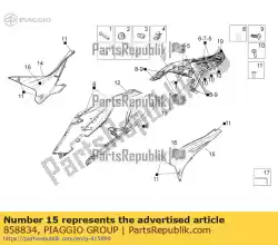 Aquí puede pedir panel lateral izquierdo de Piaggio Group , con el número de pieza 858834: