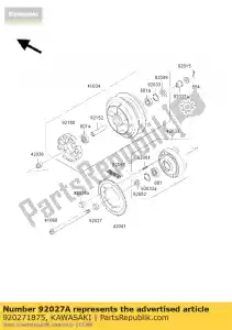 kawasaki 920271875 kraag, rechter as, l = 28 zx600-a1 - Onderkant