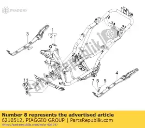 Piaggio Group 6210512 miembro cruzado - Lado inferior