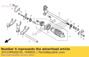 honda 24310MGSD30 conjunto de tambor., cambio de marchas - Lado inferior