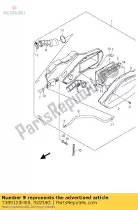 suzuki 1389120H00 tubo, entrada - Lado inferior