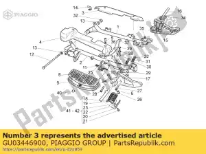 Piaggio Group GU03446900 couvercle rh chromé - La partie au fond