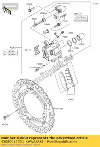 kawasaki 430800177DJ 01 podzespó? zacisku, fr, lewy, bl - Dół