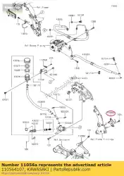 Qui puoi ordinare staffa, forcellone bkt. Da Kawasaki , con numero parte 110564107: