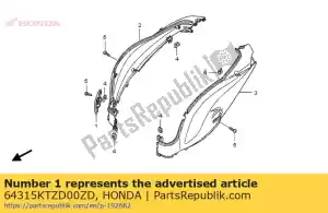 Honda 64315KTZD00ZD tampa, plu * pb187m * - Lado inferior