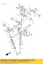 Ici, vous pouvez commander le soupape, admission auprès de Suzuki , avec le numéro de pièce 1291138A10:
