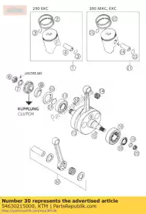 ktm 54630215000 conrod rep.kit 250 l = 129mm '00 - Lado inferior