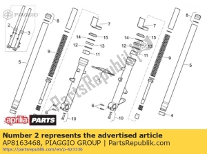 aprilia AP8163468 rh hub cpl. - La partie au fond