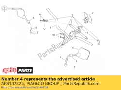 Aprilia AP8102325, Achteruitkijkspiegel links, OEM: Aprilia AP8102325