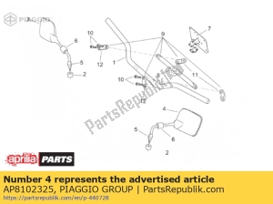 aprilia AP8102325 left rearview mirror - Bottom side