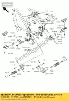 34003013126M, Kawasaki, holder-step,rh,f.m.gray klx125 kawasaki d tracker 125 2013, New