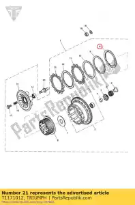 triumph T1171012 plate, clutch, 1.6mm - Bottom side