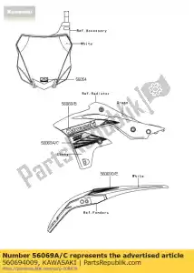 kawasaki 560694009 modèle, linceul, lwr, rh kx250zef - La partie au fond