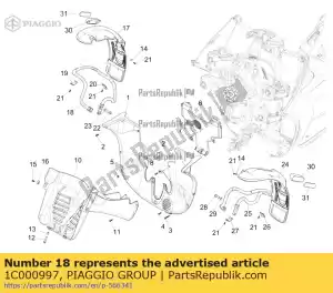Piaggio Group 1C000997 rechter spatbordpijp met opstaande rand - Onderkant